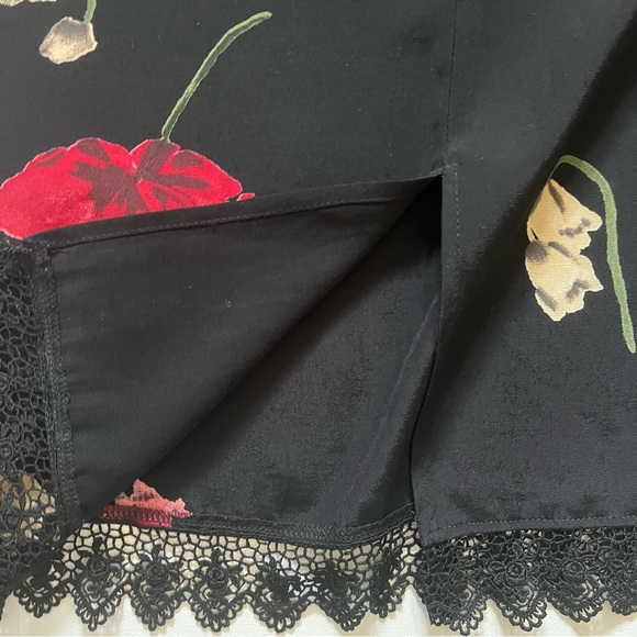 Vintage Carol Anderson Black Floral Two Piece Dress & Jacket set size medium - Picture 4 of 8